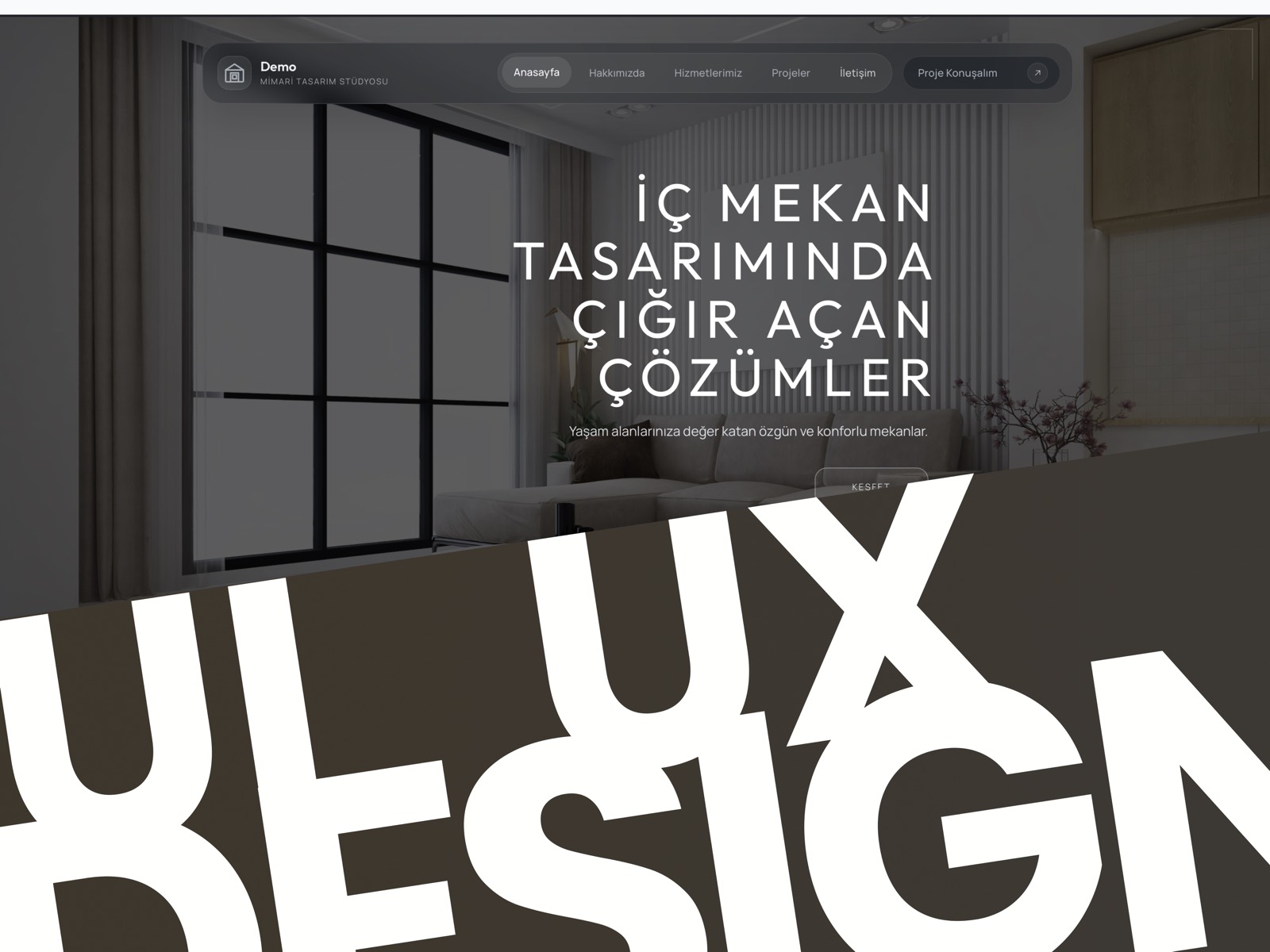 Hekzen kurumsal web sitesi projesi ana sayfa tasarımı